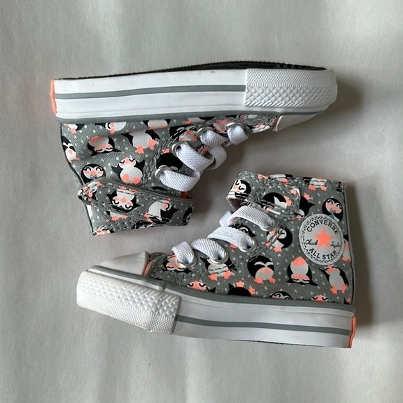 Converse CTAS 1V Penguin Tundra Print High Top Shoe infant size 3 - Picture 3 of 10
